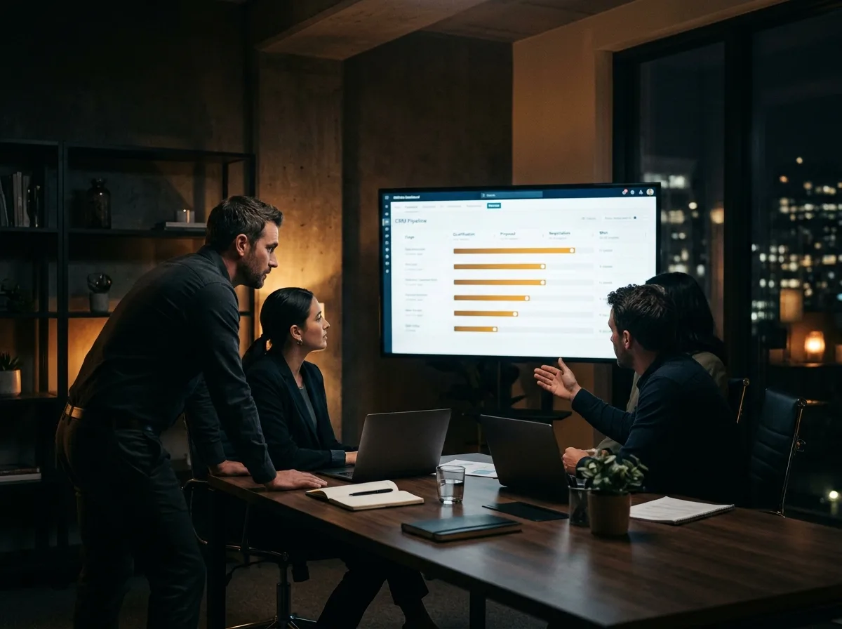 Team commerciale davanti alla dashboard della pipeline